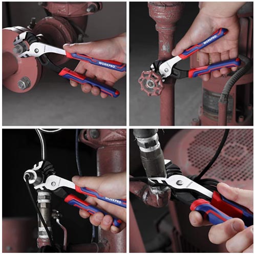 WORKPRO 3 Piece Groove Joint Pliers Set 12/10/8 Inch - Image 2