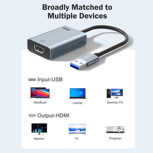 Lemorele USB to HDMI - Windows 7, 8, 10/MacOS10.15 - Image 7