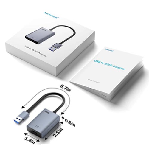 Lemorele USB to HDMI - Windows 7, 8, 10/MacOS10.15 - Image 4