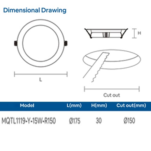 MEGAMAN MQTL119-Y15W-R150 Downlight - Image 6