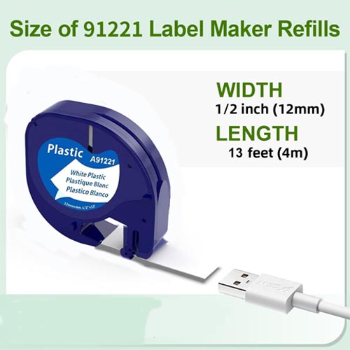 Upwinning Dymo Letratag Compatible White Plastic Tape 91201 - Image 8