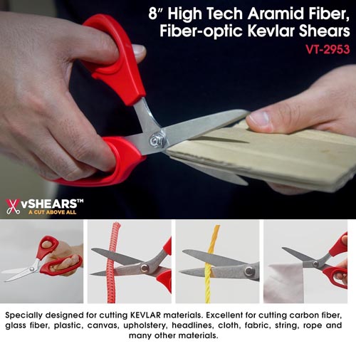 VamPLIERS VT-2953 8" Fiber Optic Kevlar Shears - Image 3