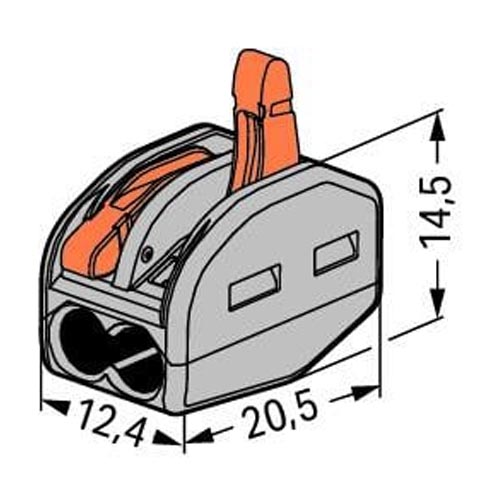 WAGO 222-412 2 Way Lever Operated Terminal Connector - Image 5