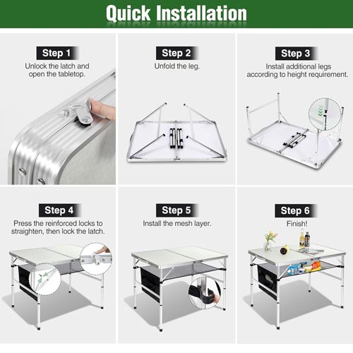 RedSwing Adjustable Height Folding Table 90 X 60 X 70 cm - Image 3