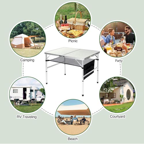 RedSwing Adjustable Height Folding Table 90 X 60 X 70 cm - Image 2