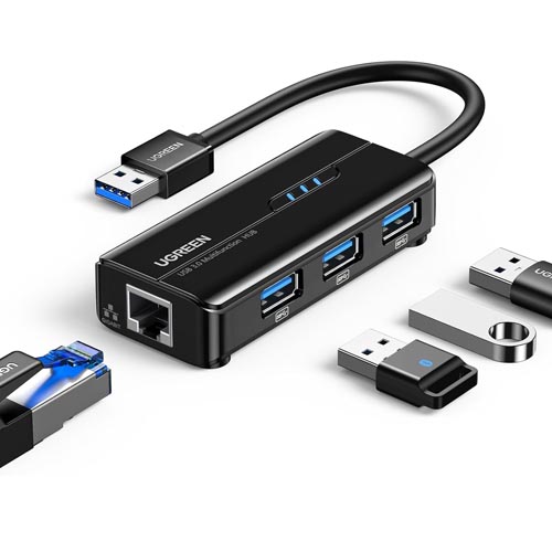 UGREEN 3-Port Super-Speed USB 3.0 Hub to RJ45 Ethernet