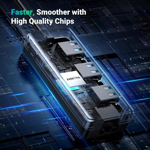 UGREEN 3-Port Super-Speed USB 3.0 Hub to RJ45 Ethernet - Image 6