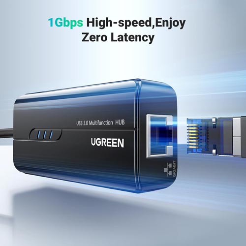 UGREEN 3-Port Super-Speed USB 3.0 Hub to RJ45 Ethernet - Image 5
