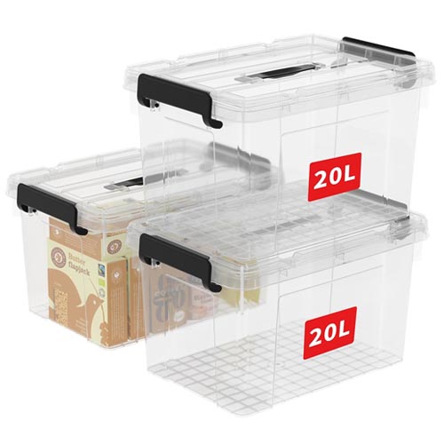 Cetomo 25Qt*3 Plastic Storage Bins, Storage Box