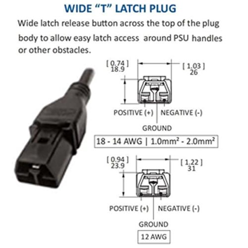 Toptekits C20 to SAF-D-Grid T-Latch Power Cord 3 meter - Image 6