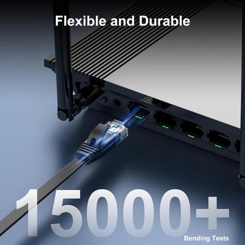 CableGeeker Cat 6 Flat Ethernet Cable 3 to 10 ft (6 Pack) - Image 5