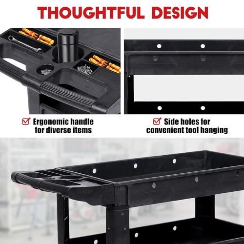 GAOMON 3 Tier Heavy Duty Plastic Utility Service Cart - Image 5