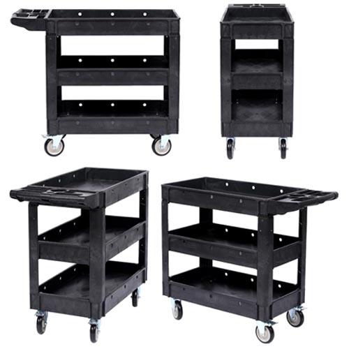 GAOMON 3 Tier Heavy Duty Plastic Utility Service Cart - Image 3