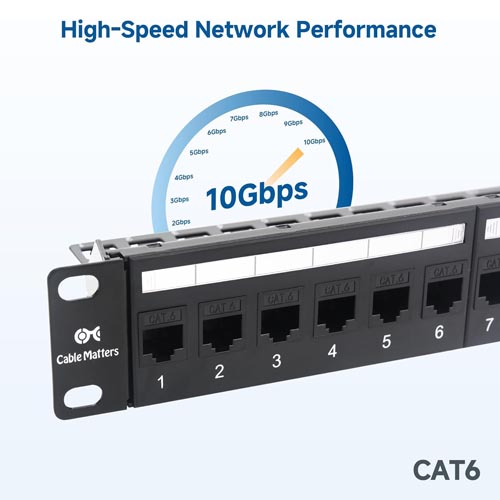 Cable Matters 1U 19-Inch 24-Port 10Gbps Cat6 Patch Panel - Image 7