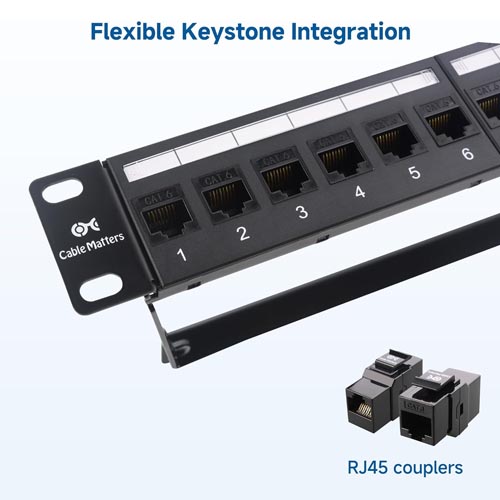 Cable Matters 1U 19-Inch 24-Port 10Gbps Cat6 Patch Panel - Image 5