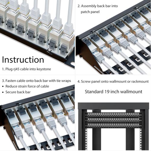 iwillink 10Gbps 24 Port STP Shielded Patch Panels 19-Inch 1U - Image 2