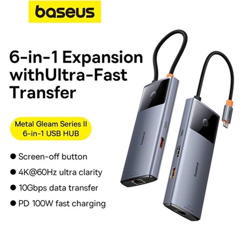 Baseus BS-OH099 Metal Gleam Series II 6-in-1 USB HUB - Image 16