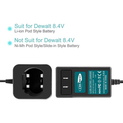 Creabest Charger for Dewalt 8.4V Li-ion Battery - Image 2