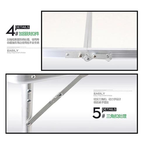 HD-Aluminium Bi Folding Table 120 x 60X 70 cm - Image 3
