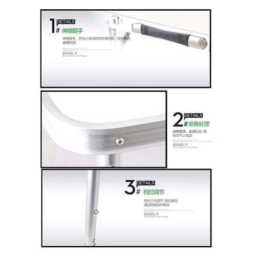 HD-Aluminium Bi Folding Table 120 x 60X 70 cm - Image 2