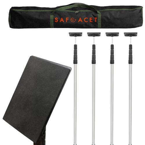 SAFEACET 12FT Stainless Steel Zipper Walls Poles Kit