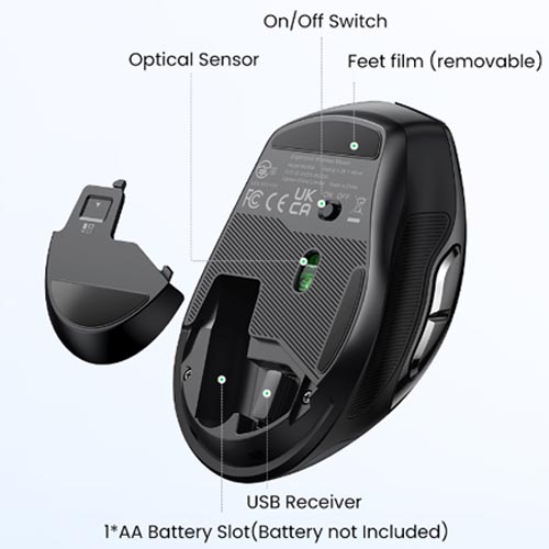 UGREEN MU006 Wireless Ambidextrous 4000DPI Mouse - Image 11