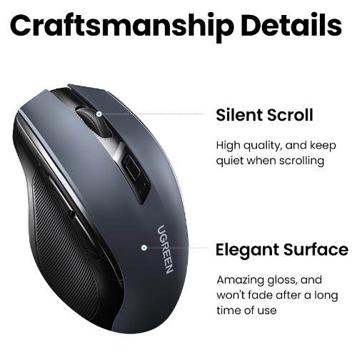 UGREEN MU006 Wireless Ambidextrous 4000DPI Mouse - Image 5