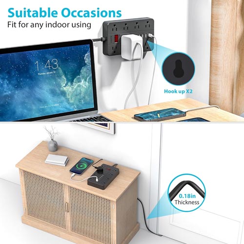 AOFO 8 Surge Protector Power Strip 8 Outlets 6 USB Ports 1.5 M - Image 13