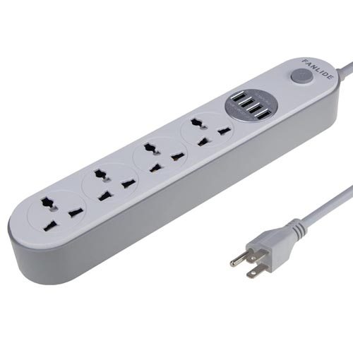 FANLIDE Universal Power Strip 4 Outlets 4 Smart USB 2 M - Image 2