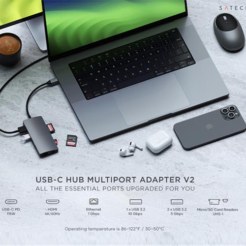 Satechi ST-TCMA2M USB C Hub Multiport Adapter V2 - Image 4