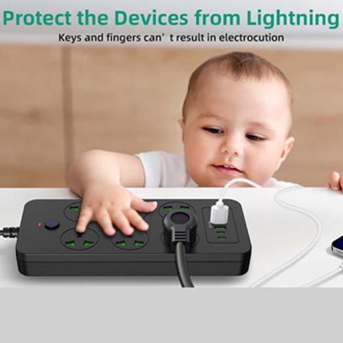 XYZCREAT Universal Power Strip 6 Outlets + 6 USB Ports ( 4A + 2C) 1.8 M - Image 2