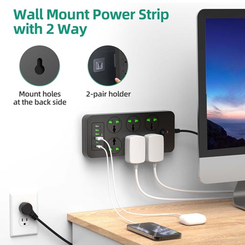 XYZCREAT Universal Power Strip 6 Outlets + 6 USB Ports ( 4A + 2C) 1.8 M - Image 8