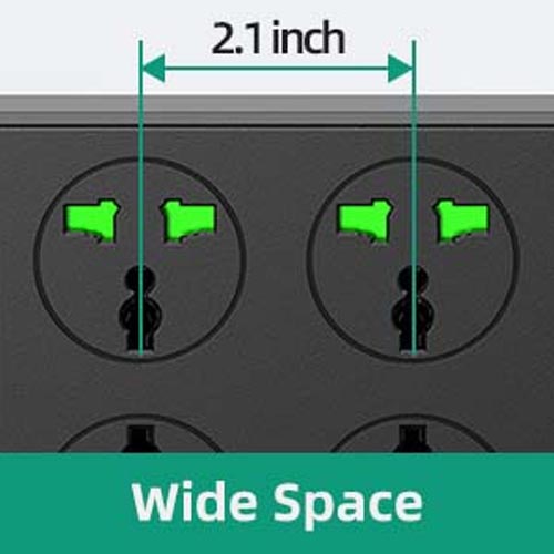 XYZCREAT Universal Power Strip 6 Outlets + 6 USB Ports ( 4A + 2C) 1.8 M - Image 7