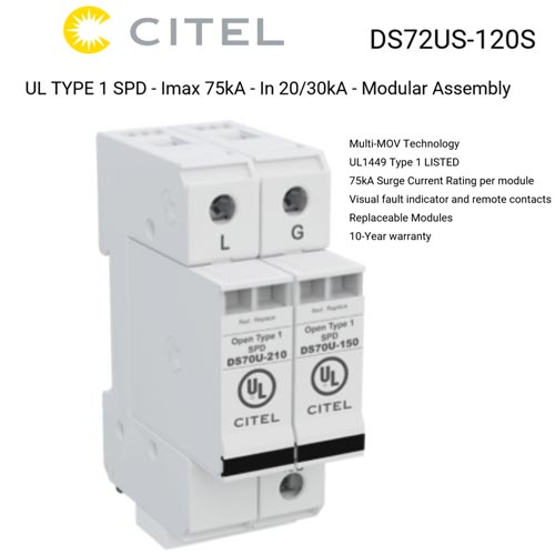 Citel DS72US-120S Industrial Surge Protectors 4's