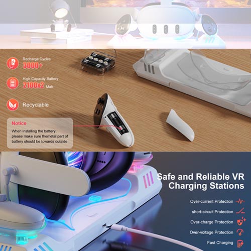 Jumkont Charging Dock for Meta Quest 3S/Quest 3 - Image 3
