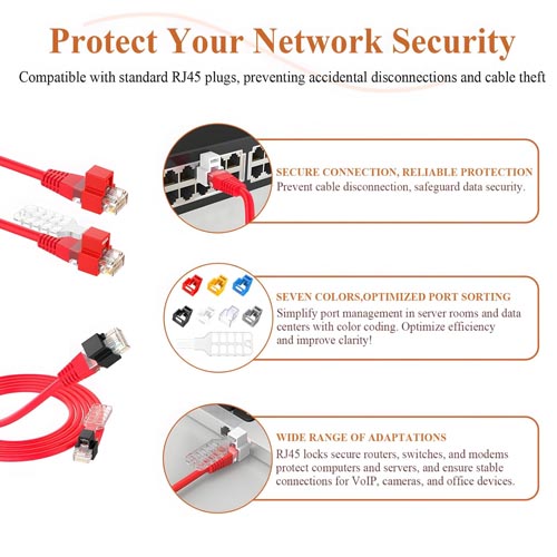 PoParttg 35 PCS RJ45 Port Security Lock with 3 Key - Image 7