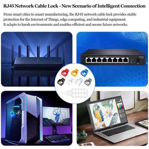 PoParttg 35 PCS RJ45 Port Security Lock with 3 Key - Image 6