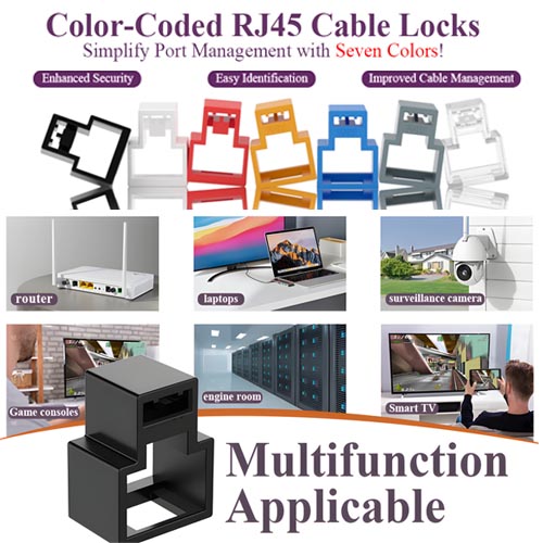 PoParttg 35 PCS RJ45 Port Security Lock with 3 Key - Image 3