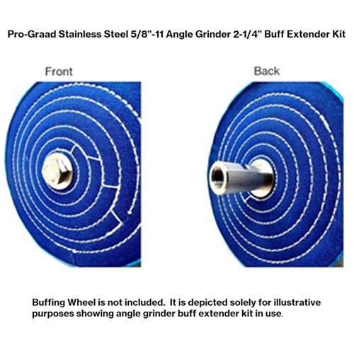 Pro-Graad Stainless Steel 5/8”-11 Grinder Buff Extender - Image 3