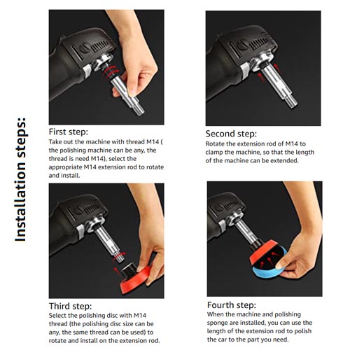 SPTA Metal Rotary Extension Shaft Set 75, 100 & 140mm - Image 2