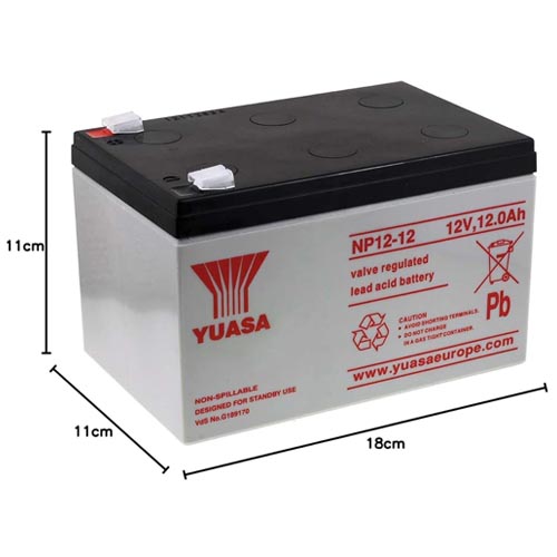 Yuasa NP12-12 VRLA Lead Acid Battery 12v 12Ah - Image 2