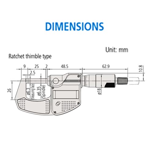 Digimatic 293-832 Micrometer 0-25 mm |0- 1” - Image 2