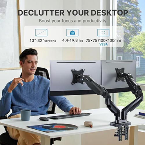 HUANUO HNDS6 Vesa Bracket Dual Monitor Stand - Image 12