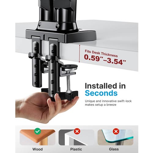 HUANUO HNDS6 Vesa Bracket Dual Monitor Stand - Image 10