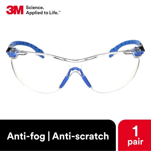 3M Solus 1000 Safety Glasses Blue/Black Frame - Image 4