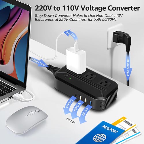 AceChef Voltage Converter 2300W 220V/240V to 110V/120V - Image 7