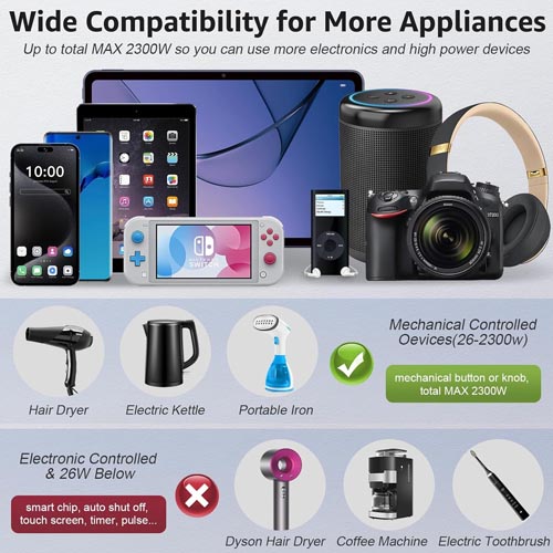 AceChef Voltage Converter 2300W 220V/240V to 110V/120V - Image 5