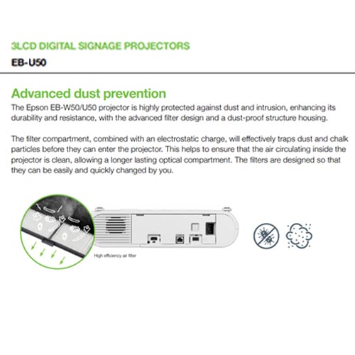 Epson EB-U50 WUXGA 3LCD Digital Signage Projector - Image 2