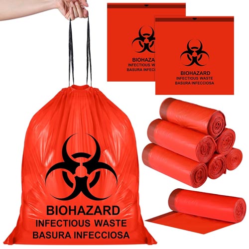 Geiserailie 24'' x 24" Biohazard Waste Disposal Bags