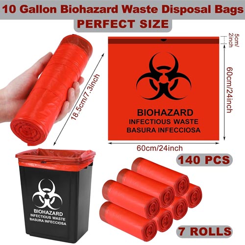 Geiserailie 24'' x 24" Biohazard Waste Disposal Bags - Image 6